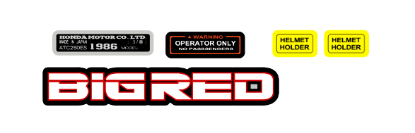 BIG RED 250es 1986 kit warning frame