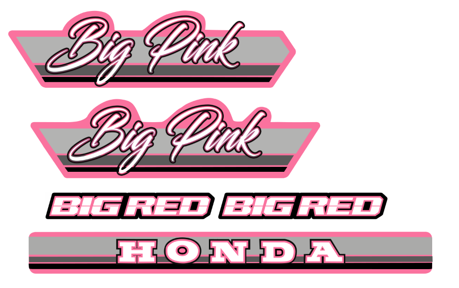🔥 Honda Big Pink 250ES 1985 — Kit complet de stickers 🔥