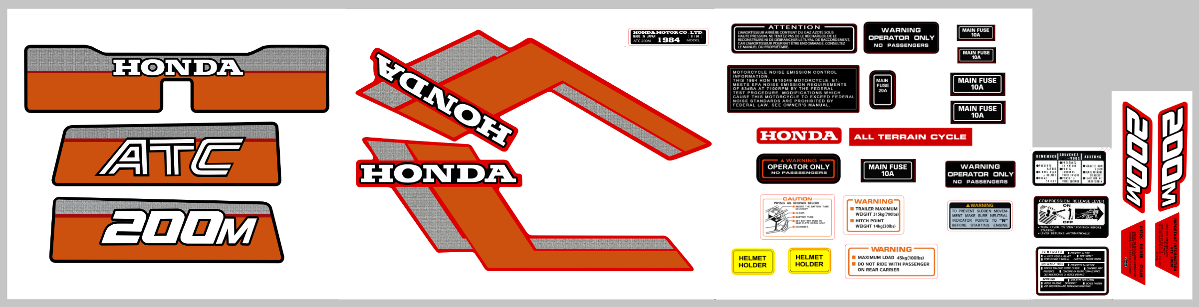 🔥 KIT COMPLET HONDA ATC 200M 1984 — ENSEMBLE TOTAL DE RESTAURATION 🔥