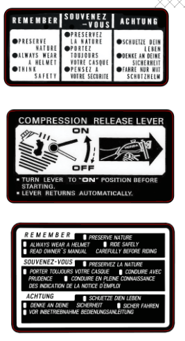 ⚠️ KIT WARNING TRANSPARENT RÉSERVOIR HONDA ATC 200M 1984 ⚠️