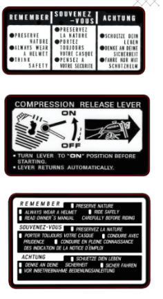 ⚠️🔥 KIT WARNINGS DE RÉSERVOIR — HONDA ATC 200S 1985 🔥⚠️